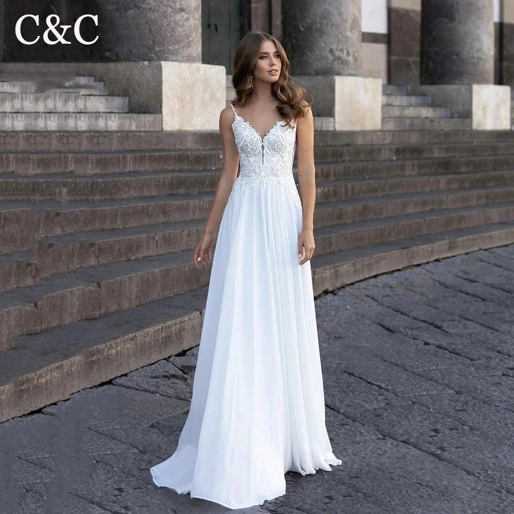 Simple Chiffon Lace A Line Wedding Dresses 2024 For Women Beach Boho Bride Gowns Appliques Backless Bridal Dress Robe De Mariée
Simple Chiffon Lace A Line Wedding Dresses 2024 For Women Beach Boho Bride Gowns Appliques Backless Bridal Dress Robe De Mariée