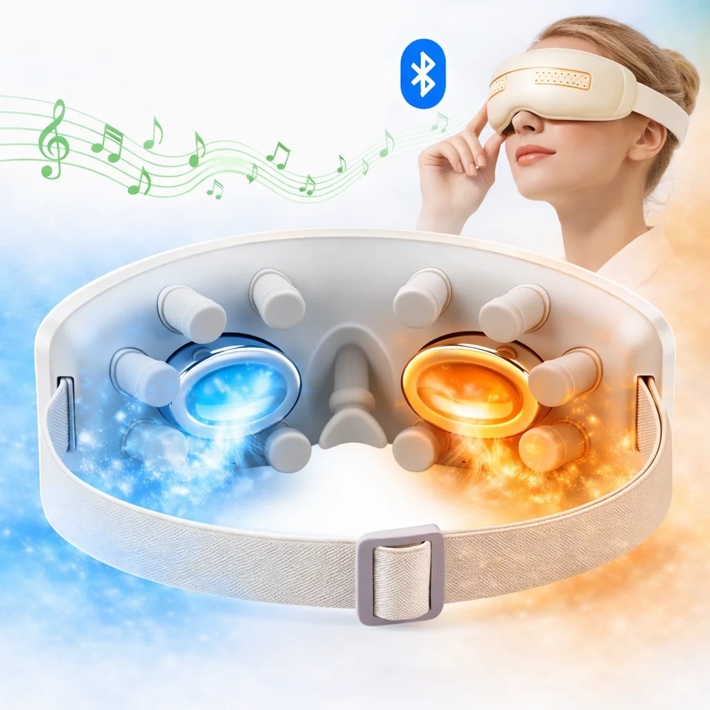 Hot Cold Eye Massager Semiconductor Cooling Heating 12 Massage Heads Bluetooth Music Voice Guide Rechargeable Eye Care Device
Hot Cold Eye Massager Semiconductor Cooling Heating 12 Massage Heads Bluetooth Music Voice Guide Rechargeable Eye Care Device