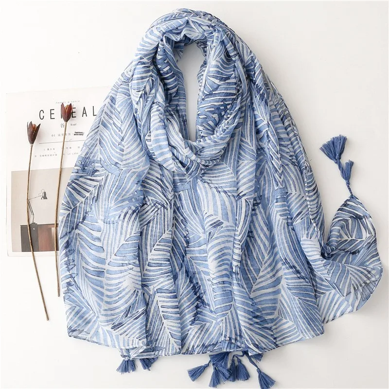 Travel Sun Protection Shawl Bohemian Ethnic Style Silk Scarf Bali Silk Blue Banana Leaf Tassel Scarf Summer Season China Origin
Travel Sun Protection Shawl Bohemian Ethnic Style Silk Scarf Bali Silk Blue Banana Leaf Tassel Scarf Summer Season China Origin