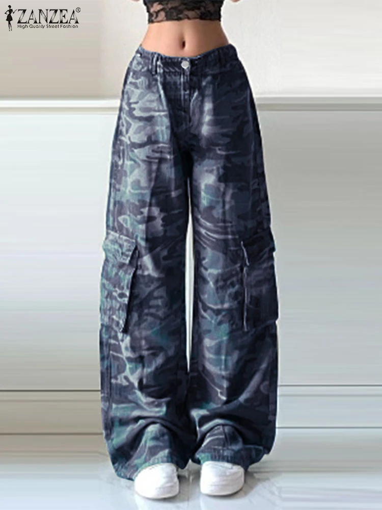 ZANZEA Women Camouflage Pants Summer Vintage Long Trousers Streetwear High Waisted Pantalone Casual Loose Holiday Pocket Bottoms
ZANZEA Women Camouflage Pants Summer Vintage Long Trousers Streetwear High Waisted Pantalone Casual Loose Holiday Pocket Bottoms