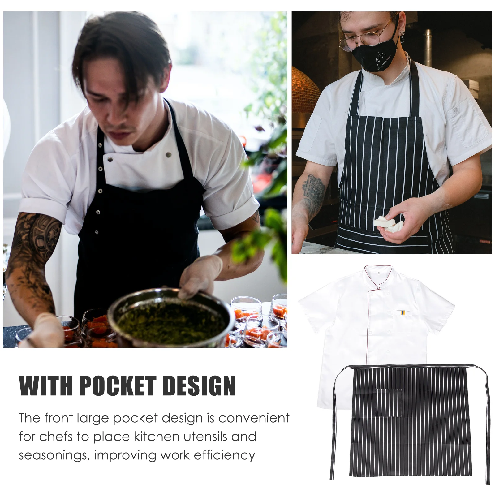 1 set Sturdy Cloth Chef Workwear Short-Sleeved Kitchen Uniform Spatter Proof Apron With Pocket Hotel Restaurant Cafe Cooking
1 set Sturdy Cloth Chef Workwear Short-Sleeved Kitchen Uniform Spatter Proof Apron With Pocket Hotel Restaurant Cafe Cooking