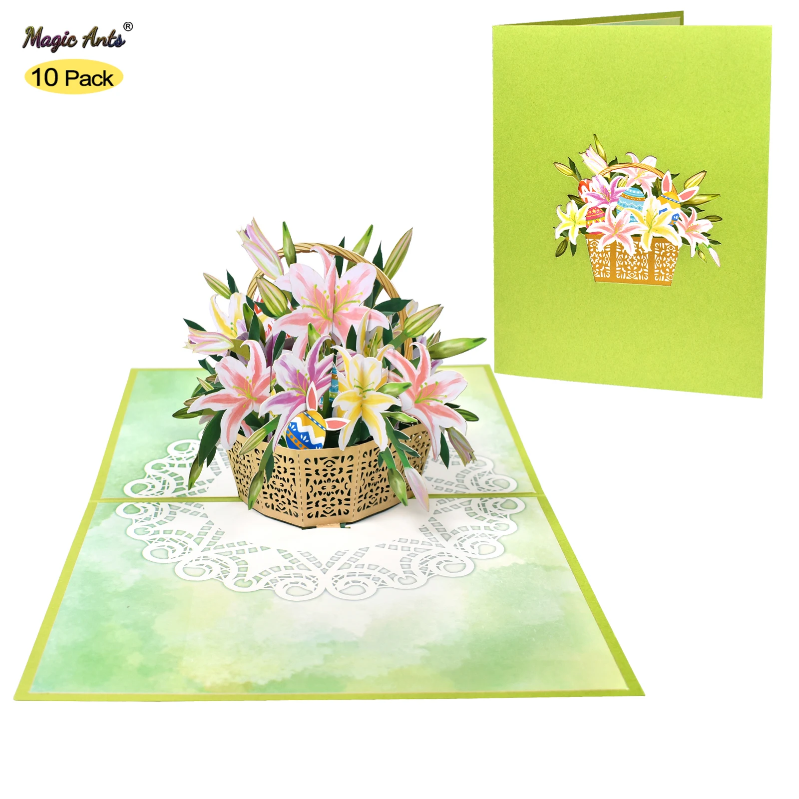 10 Pack Lily Flowers Basket Pop Up Card for Mothers Day Easter 3D Greeting Cards
10 Pack Lily Flowers Basket Pop Up Card for Mothers Day Easter 3D Greeting Cards