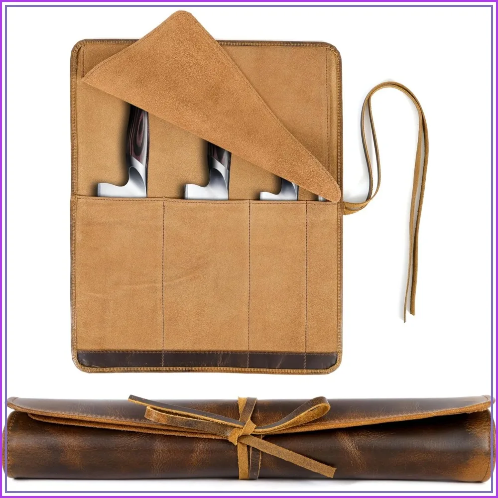 Professional Chef Knife Roll Bag, Durable Knife Sheath Holder, Portable Knife Wrap for Culinary Tools - 4 Slots
Professional Chef Knife Roll Bag, Durable Knife Sheath Holder, Portable Knife Wrap for Culinary Tools - 4 Slots