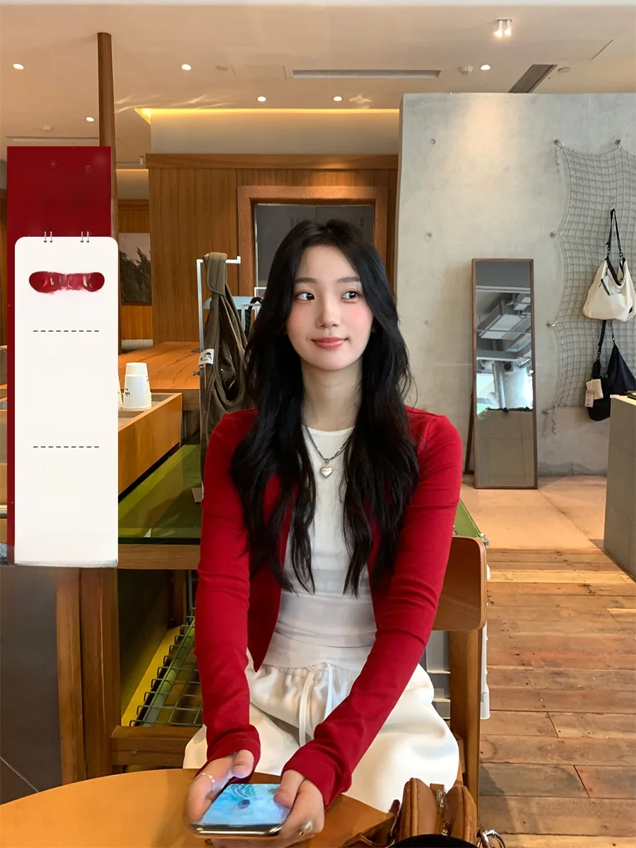 Red Knitted Open Cardigan Women's Base Layer Inner Wear Slimming Winter New Sle Knitwear ort Sve Zipper Closure Girl
Red Knitted Open Cardigan Women's Base Layer Inner Wear Slimming Winter New Sle Knitwear ort Sve Zipper Closure Girl