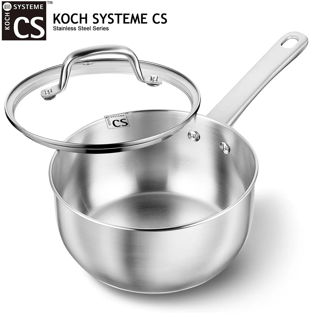 KOCH SYSTEME CS Stainless Steel Saucepan with Lid 1QT 2QT Nonstick Pan Milk Pot Uncoated Cooking Pot Induction Saucepans
KOCH SYSTEME CS Stainless Steel Saucepan with Lid 1QT 2QT Nonstick Pan Milk Pot Uncoated Cooking Pot Induction Saucepans