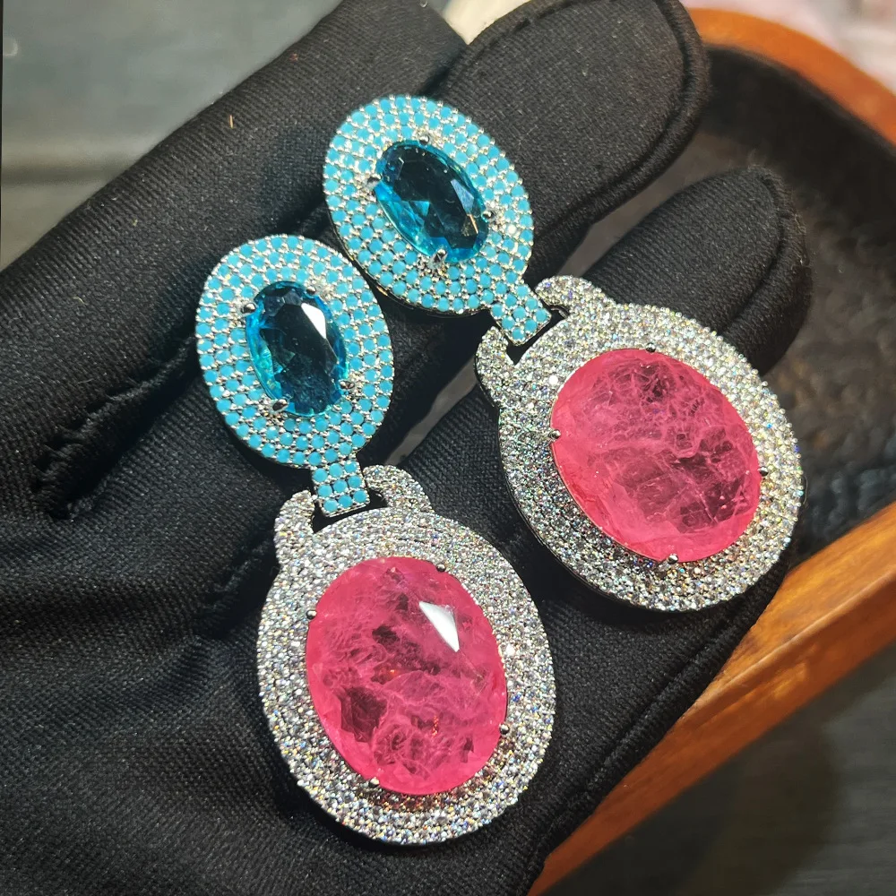 Pink Drop Dangle Earrings for Women Luxury Jewelry Evening Party Cubic Zirconia Round Oval Earrings Wedding Female Gift
Pink Drop Dangle Earrings for Women Luxury Jewelry Evening Party Cubic Zirconia Round Oval Earrings Wedding Female Gift