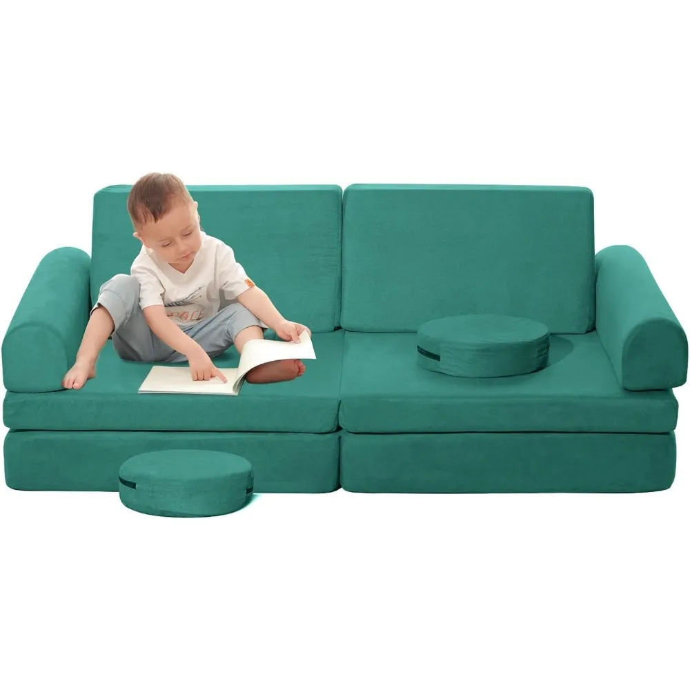 Kids Couch,8-Piece Toddler Play Couch,Convertible Folding Kids Sofa for Creative Kids(Green)
Kids Couch,8-Piece Toddler Play Couch,Convertible Folding Kids Sofa for Creative Kids(Green)