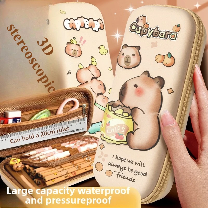 3D Stereo Cute Capybara Pencil Case Drop Resistant Waterproof Student School Supplies Storage Box Hard Shell Decompression Case
3D Stereo Cute Capybara Pencil Case Drop Resistant Waterproof Student School Supplies Storage Box Hard Shell Decompression Case