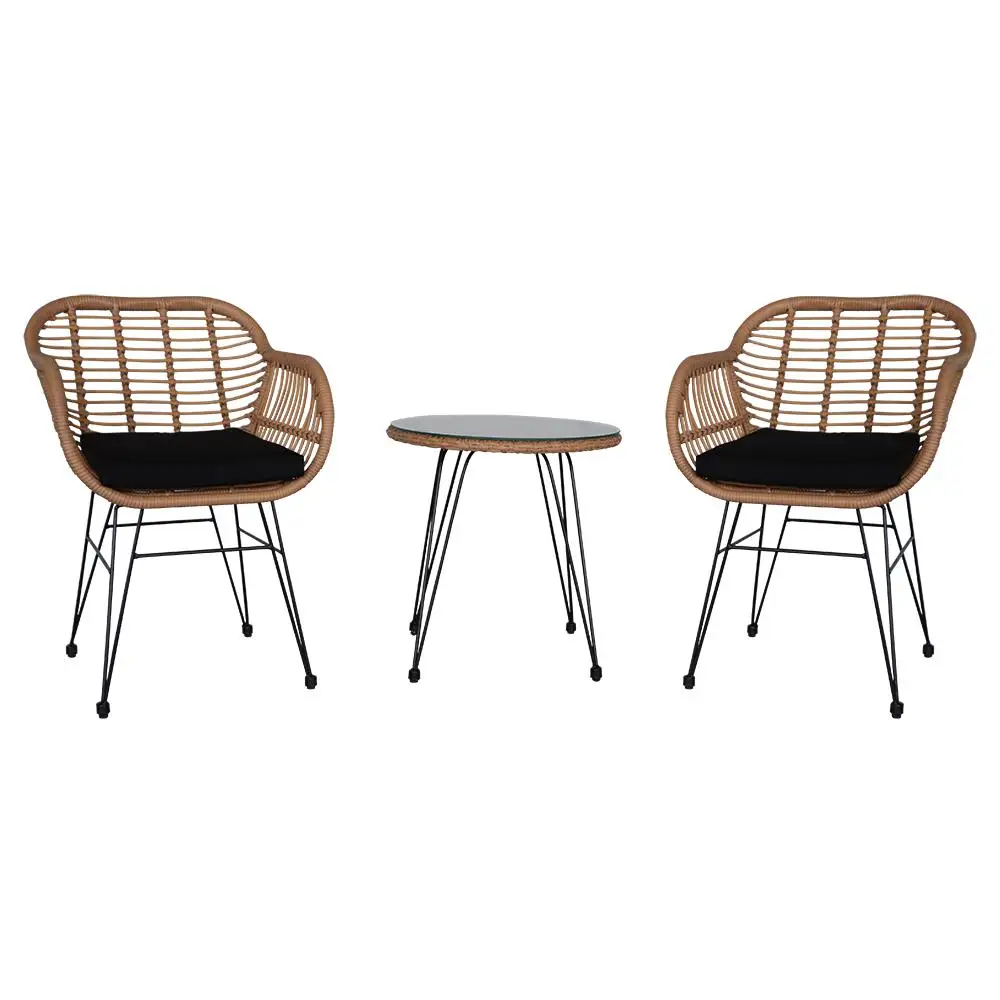 3-Piece Flaxen Yellow Wicker Rattan Patio Set with Tempered Glass Table - Stylish Conversation Furniture
3-Piece Flaxen Yellow Wicker Rattan Patio Set with Tempered Glass Table - Stylish Conversation Furniture