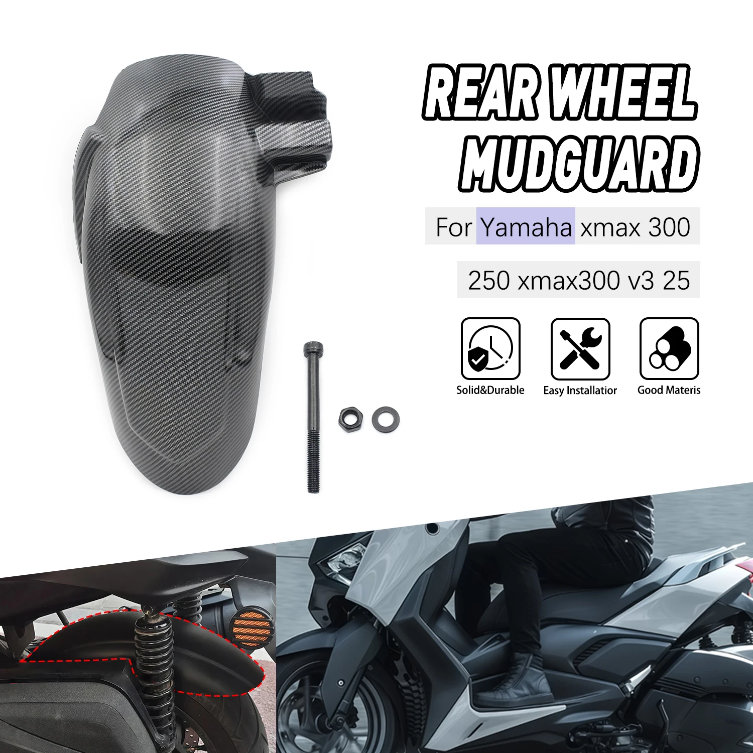 Защитный кожух/брызговик заднего колеса для мотоциклов YAMAHA XMAX 300 250 XMAX300 V3 2025 – аксессуары
Защитный кожух/брызговик заднего колеса для мотоциклов YAMAHA XMAX 300 250 XMAX300 V3 2025 – аксессуары