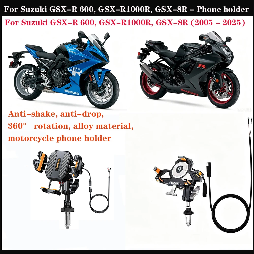 GPS Mobile phone stand For Suzuki GSX-R 600, GSX-R1000R, GSX-8R Aluminum shock-absorbing 360° adjustable metal navigation stand
GPS Mobile phone stand For Suzuki GSX-R 600, GSX-R1000R, GSX-8R Aluminum shock-absorbing 360° adjustable metal navigation stand