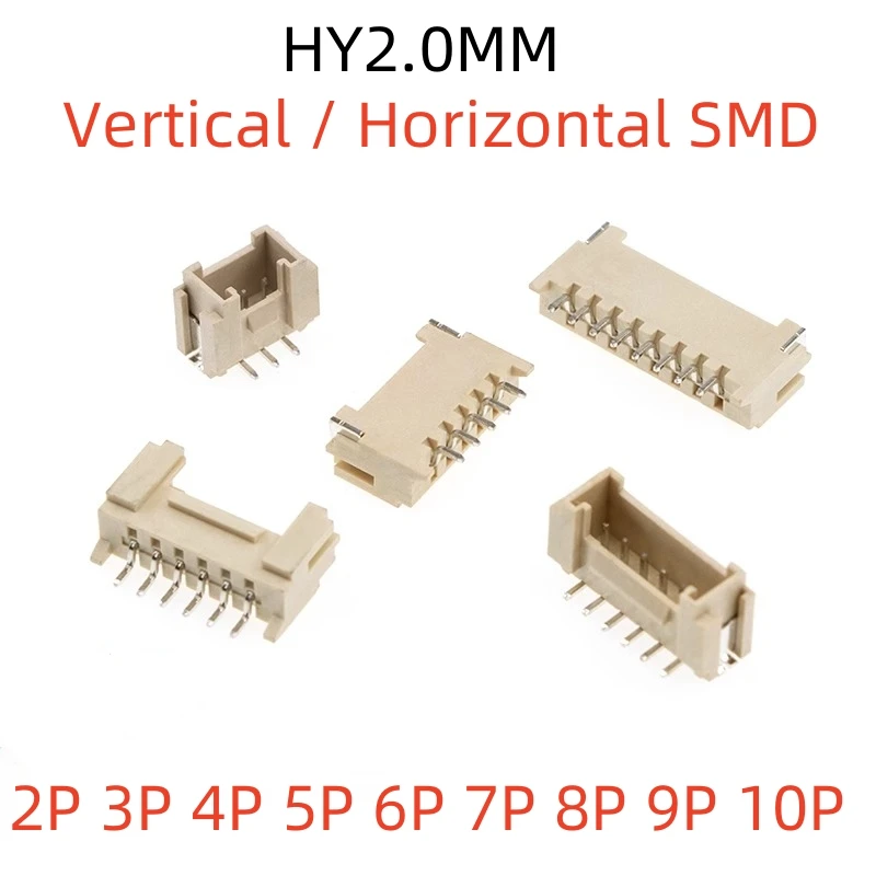 10/100PCS HY2.0 Connector 2.0mm Vertical / Horizontal SMD Pin Header 2/3/4/5/6/7/8/9/10P
10/100PCS HY2.0 Connector 2.0mm Vertical / Horizontal SMD Pin Header 2/3/4/5/6/7/8/9/10P