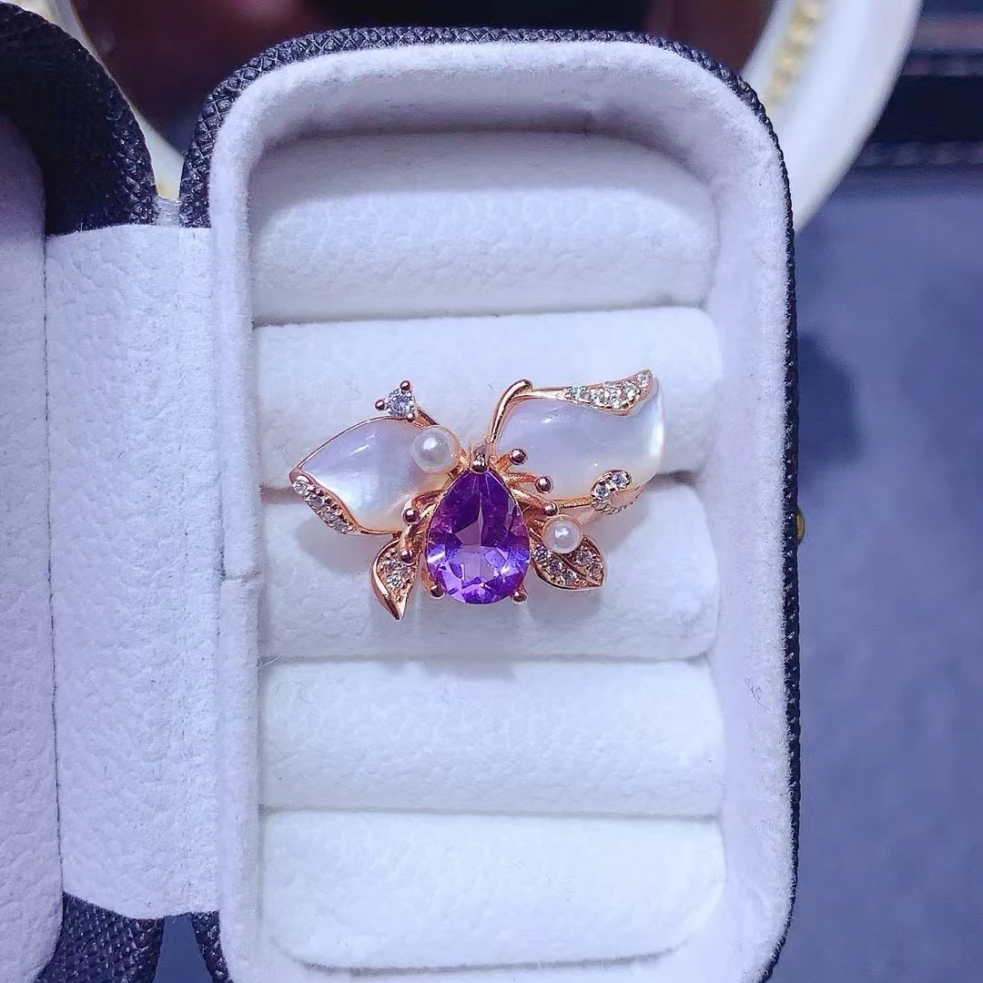KJJEAXCMY Fine Jewelry Natural Amethyst Women's Ring S925 Pure Silver Exquisite Inlaid High Clarity Gems Support Testing
KJJEAXCMY Fine Jewelry Natural Amethyst Women's Ring S925 Pure Silver Exquisite Inlaid High Clarity Gems Support Testing