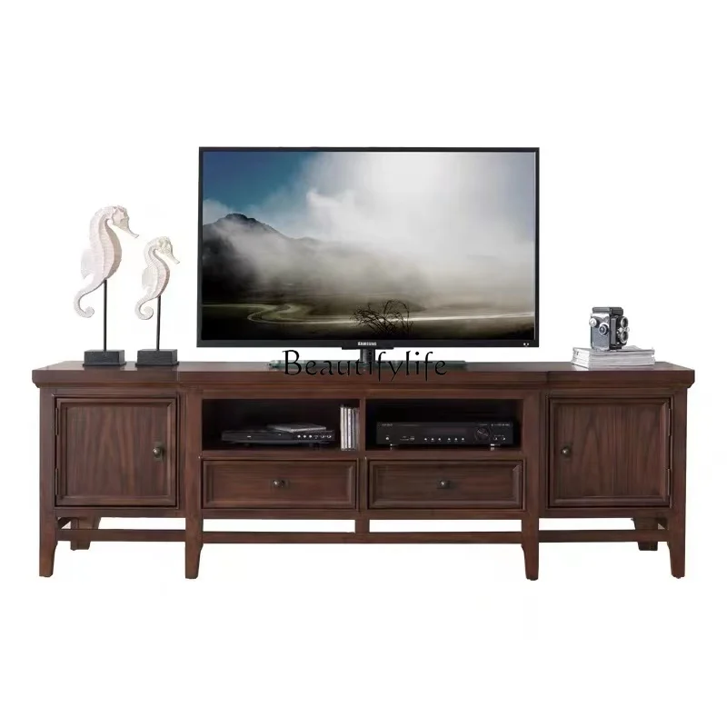 American all-solid wood TV cabinet Modern simple living room storage floor cabinet
American all-solid wood TV cabinet Modern simple living room storage floor cabinet