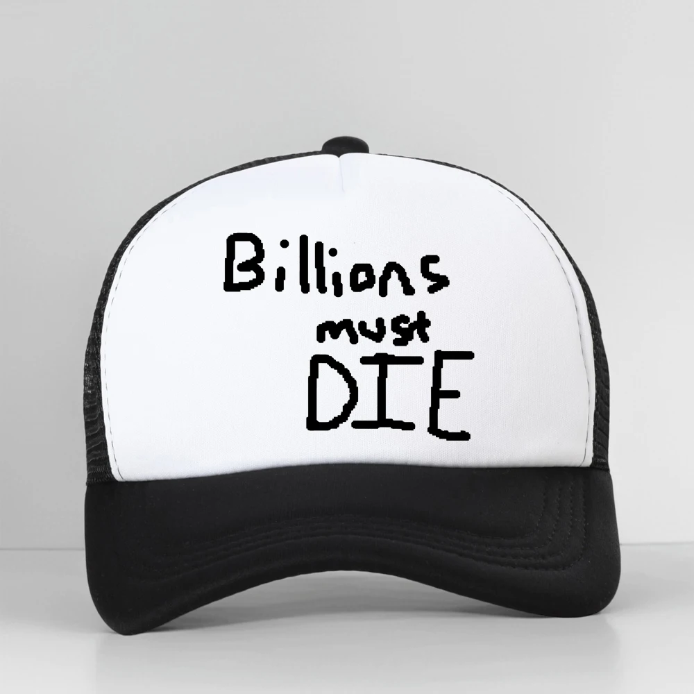 Billions Must Die Print Baseball Cap Men Harajuku Streetwear Oversized Graphic Sun Hat Mesh Adjustable Snapback
Billions Must Die Print Baseball Cap Men Harajuku Streetwear Oversized Graphic Sun Hat Mesh Adjustable Snapback