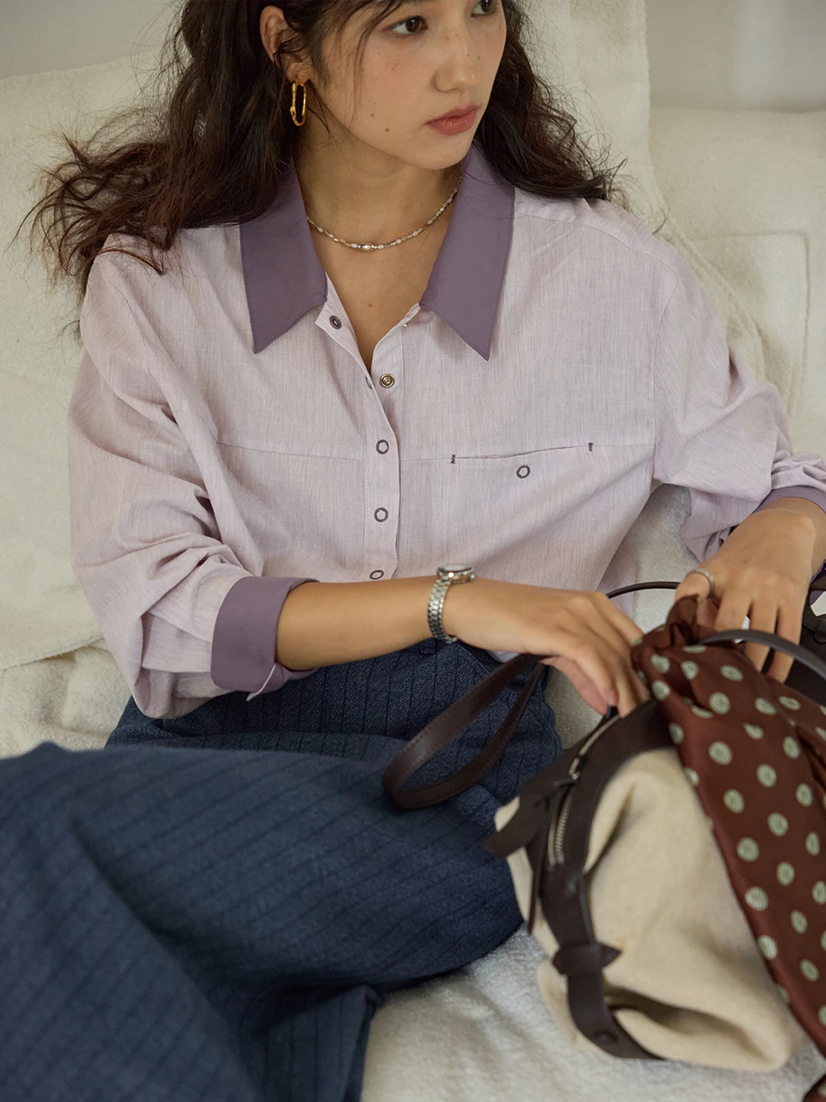 Solighter Vintage Color Blo Long Sve irt Women's Loose Fit Slimming Button up Cotton Linen Blend Autumn New Arrival
Solighter Vintage Color Blo Long Sve irt Women's Loose Fit Slimming Button up Cotton Linen Blend Autumn New Arrival