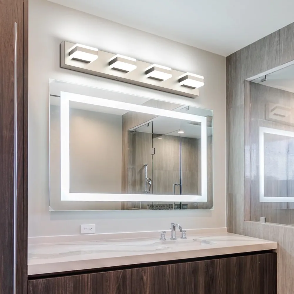 Bathroom Fixture Bathroom Vanity Lights Brushed Nickel 4 Light LED Fixture for Mirror Lighting
Bathroom Fixture Bathroom Vanity Lights Brushed Nickel 4 Light LED Fixture for Mirror Lighting