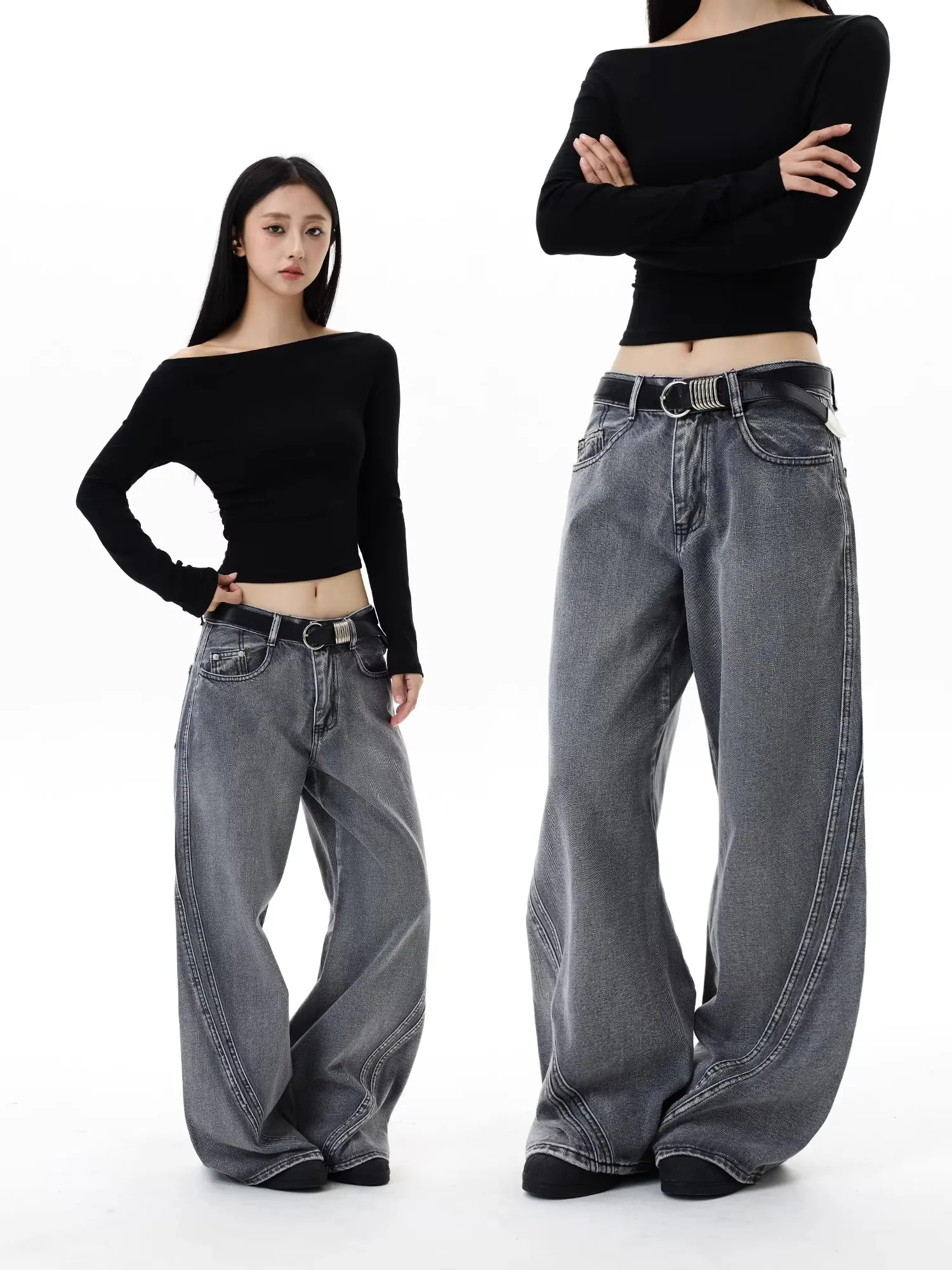 Retro American Deconstructed Design Loose Casual Pants High Street Versatile Washed Denim Wide Leg Long Trousers Unisex
Retro American Deconstructed Design Loose Casual Pants High Street Versatile Washed Denim Wide Leg Long Trousers Unisex