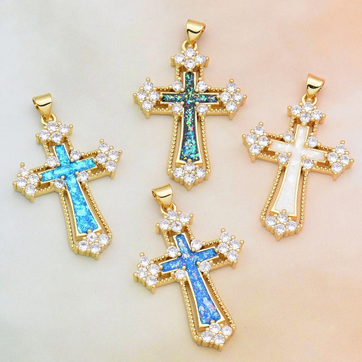 5pcs Opal Copper Gold Plated Micro-Inlaid Zircon Cross Pendant Accessories DIY Pearl Necklace Jewelry Making Materials Wholesale
5pcs Opal Copper Gold Plated Micro-Inlaid Zircon Cross Pendant Accessories DIY Pearl Necklace Jewelry Making Materials Wholesale