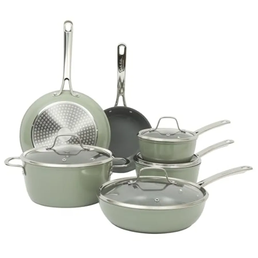 Kitchen Essentials Cool Commune Hard Anodized 10 Pcs PFA Free Ceramic Non stick Interior Forged Durable Aluminum Pots and Pans
Kitchen Essentials Cool Commune Hard Anodized 10 Pcs PFA Free Ceramic Non stick Interior Forged Durable Aluminum Pots and Pans