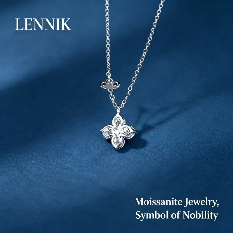 LENNIK S925 Sterling Silver Four Leaf Clover Moissanite Necklace Versatile Elegant Minimalist Clavicle Pendant Jewelry for Women
LENNIK S925 Sterling Silver Four Leaf Clover Moissanite Necklace Versatile Elegant Minimalist Clavicle Pendant Jewelry for Women