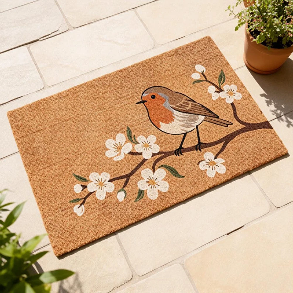 Robin Blossom Doormat Spring Entryway Decor Bird Lover Welcome Mat Cottagecore Garden Accent Housewarming Gift Coir Outdoor Rug
Robin Blossom Doormat Spring Entryway Decor Bird Lover Welcome Mat Cottagecore Garden Accent Housewarming Gift Coir Outdoor Rug
