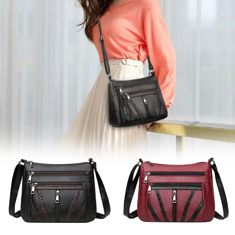 Leisure PU Leather Middle-aged Mother's Bag Large Capacity Multi-layer Buying Vegetable Bag Black Crossbody Bag for Women
Leisure PU Leather Middle-aged Mother's Bag Large Capacity Multi-layer Buying Vegetable Bag Black Crossbody Bag for Women