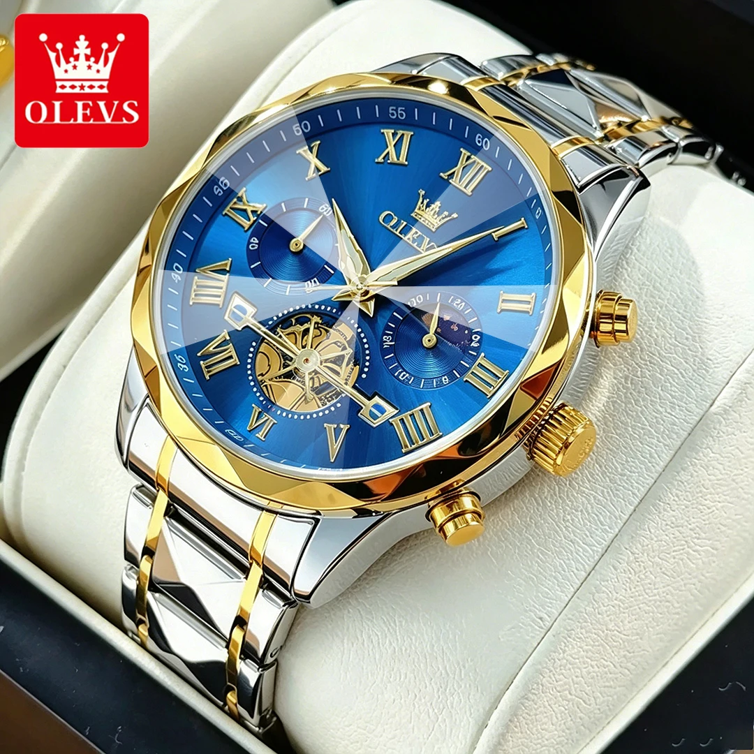 OLEVS Men's Watches Luxury Fashion Rhombus Fine Steel Original Quartz Wristwatch Moon Phase Chronograph Waterproof Luminous 2709
OLEVS Men's Watches Luxury Fashion Rhombus Fine Steel Original Quartz Wristwatch Moon Phase Chronograph Waterproof Luminous 2709