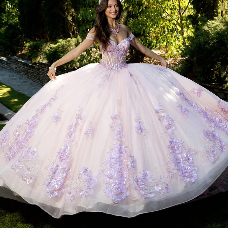 Pink Shiny Quinceanera Dresses Ball Gown Off Shoulder Sequin Appliques Lace Beads Tull Corset Sweet 16 Dress Vestidos 15 de anos
Pink Shiny Quinceanera Dresses Ball Gown Off Shoulder Sequin Appliques Lace Beads Tull Corset Sweet 16 Dress Vestidos 15 de anos