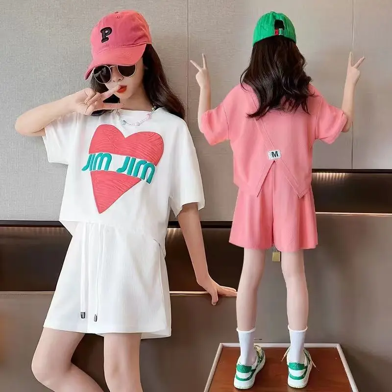 Girls Summer Leisure Cotton Suits 5-13Years Kids Daily Streetwear Children Fashion Clothes 2PCS Korean StyleT-shirts+Pants Sets
Girls Summer Leisure Cotton Suits 5-13Years Kids Daily Streetwear Children Fashion Clothes 2PCS Korean StyleT-shirts+Pants Sets