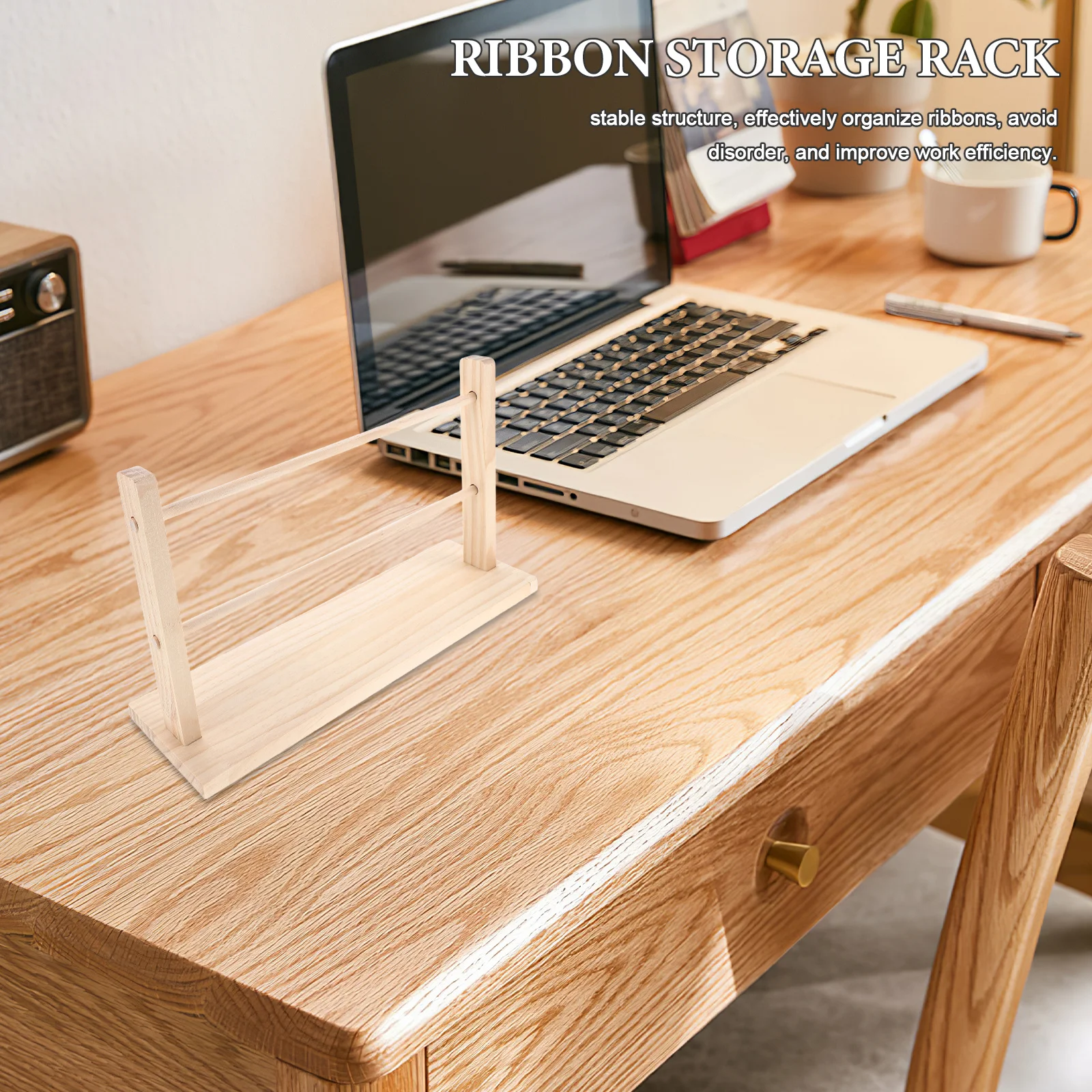 Wooden Thread Rack Ribbon Storage Organizer Rack Multilayer Spool Holder for Craft Ribbon Organizer Stand Floral Arts Wrapping