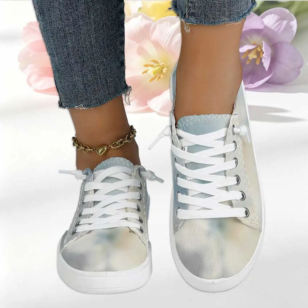 Women's Fresh Light‑Blue Tie‑Dye Gradient Lace‑Up Canvas Shoes, Minimalist Ins‑Style Casual Sneakers
Women's Fresh Light‑Blue Tie‑Dye Gradient Lace‑Up Canvas Shoes, Minimalist Ins‑Style Casual Sneakers