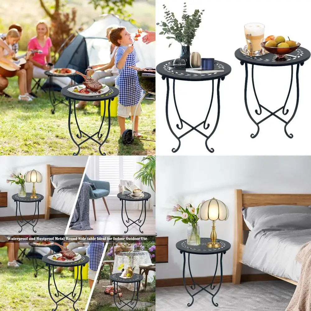 2-Pack 14 Weatherproof Metal Side Tables for Patio, Balcony, or Indoor Living Spaces
2-Pack 14 Weatherproof Metal Side Tables for Patio, Balcony, or Indoor Living Spaces