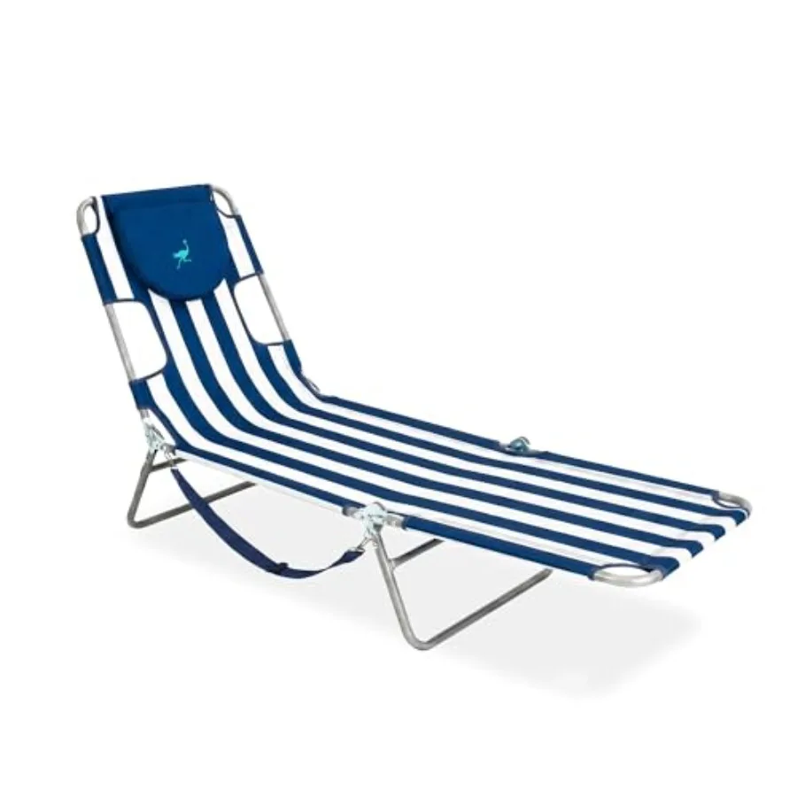 Beach Lounge Chair, Folding Reclining Outdoor Chaise Lounger, Blue/White Striped Fabric on Steel Frame Portable Adjustable Recl
Beach Lounge Chair, Folding Reclining Outdoor Chaise Lounger, Blue/White Striped Fabric on Steel Frame Portable Adjustable Recl