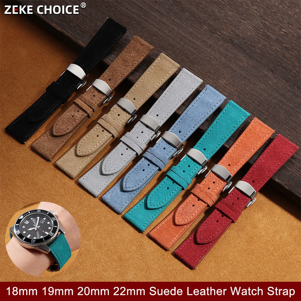 18mm 19mm 20mm 22mm Vintage Suede Leather Watch Strap Quick Release Calfskin Watchband Butterfly Buckle Replacement Wrist Band
18mm 19mm 20mm 22mm Vintage Suede Leather Watch Strap Quick Release Calfskin Watchband Butterfly Buckle Replacement Wrist Band