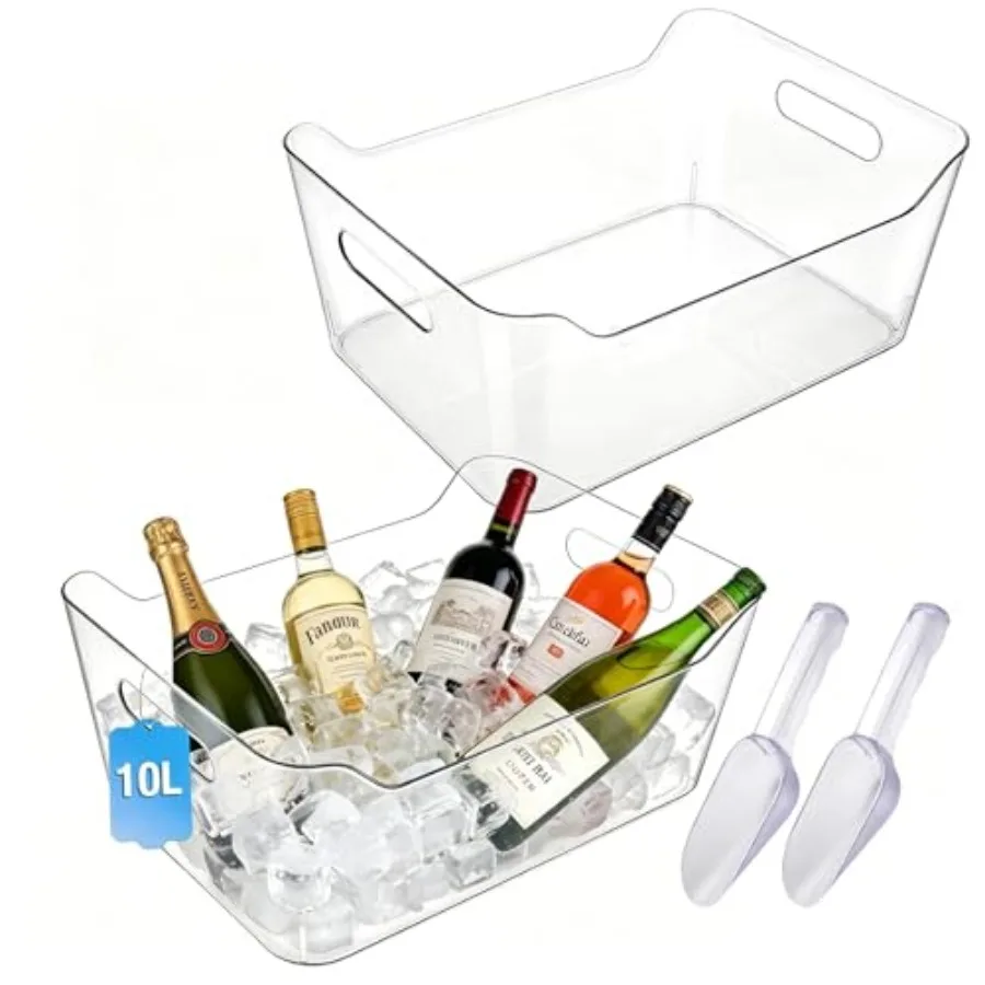 Ice Buckets for Parties, YOPIKUU 2 PCS Thickened Beverage Tub with Scoops, Large Clear Acrylic Champagne Bucket for Beverage, W
Ice Buckets for Parties, YOPIKUU 2 PCS Thickened Beverage Tub with Scoops, Large Clear Acrylic Champagne Bucket for Beverage, W