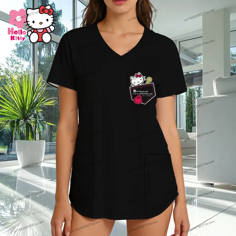 Sanrio High Quality Hello Kitty Y2k Clothes Women's Nurse Uniform T-shirt Female Clothing V Neck Pocket 2026 New Leisure Fashion
Sanrio High Quality Hello Kitty Y2k Clothes Women's Nurse Uniform T-shirt Female Clothing V Neck Pocket 2026 New Leisure Fashion