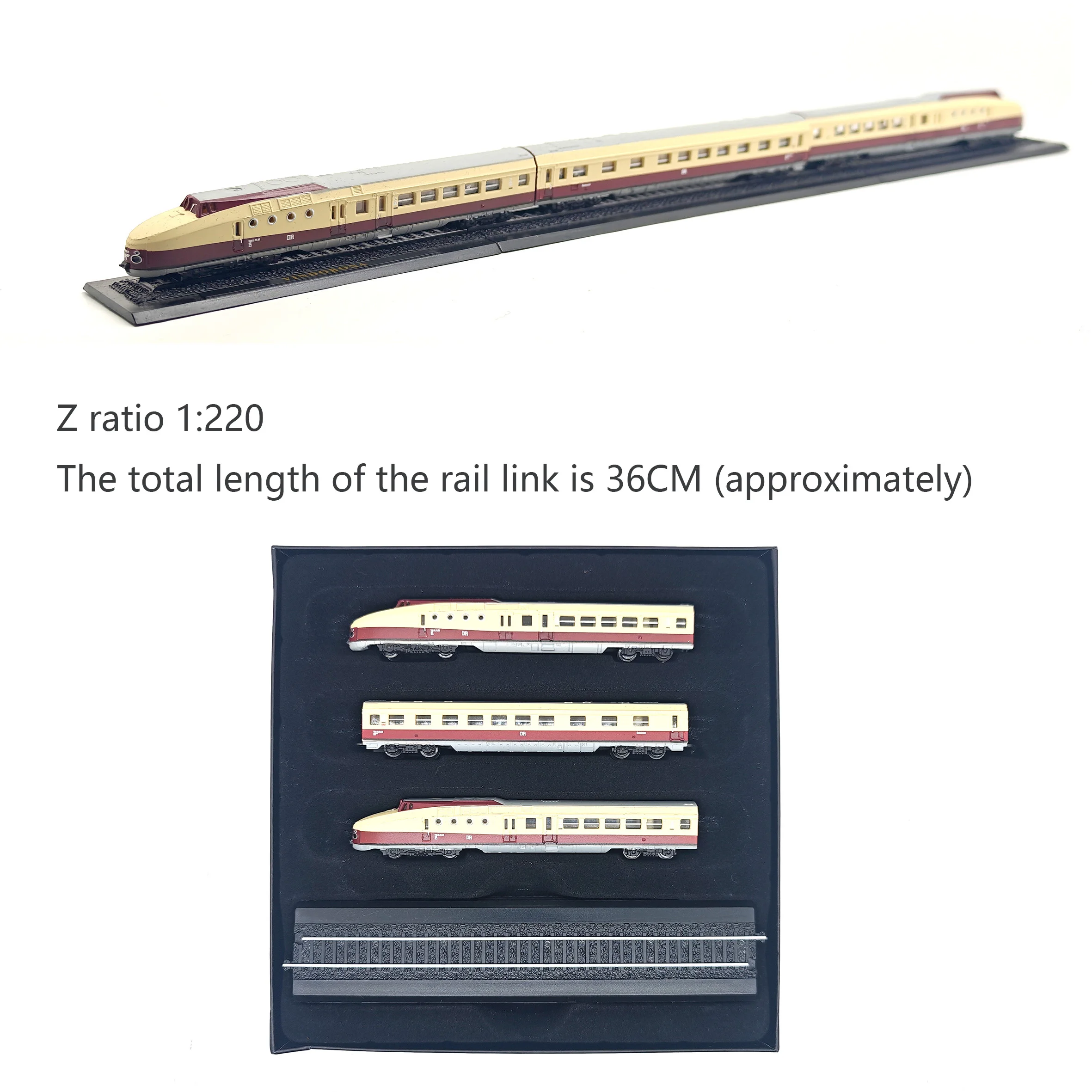 Spot Z ratio 1:220 VINDOBONA finished train model track total length 36CM (approximately) out of print
Spot Z ratio 1:220 VINDOBONA finished train model track total length 36CM (approximately) out of print