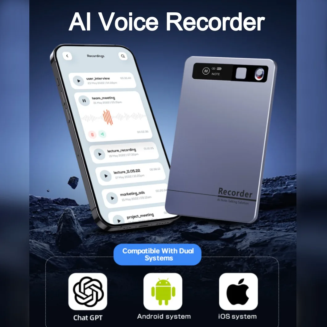 AI Voice Recorder Audio Phone Call Recording 166 days On Standby ChatGPT-4 App Real-Time Transcription 64GB Memory
AI Voice Recorder Audio Phone Call Recording 166 days On Standby ChatGPT-4 App Real-Time Transcription 64GB Memory