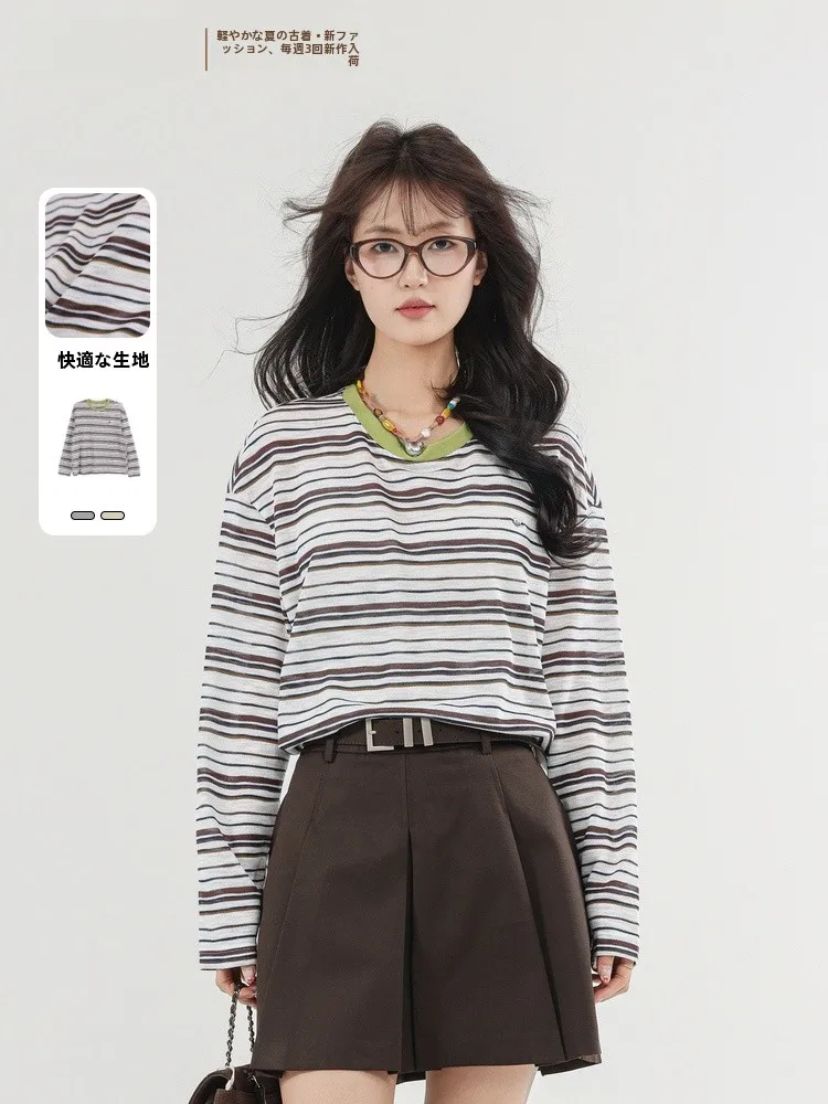 Casual Sle Knitted Long Sve Striped Patchwork Top Memory's Start Summer New Arrival Women's Faion Soft Medium Thines...
Casual Sle Knitted Long Sve Striped Patchwork Top Memory's Start Summer New Arrival Women's Faion Soft Medium Thines...