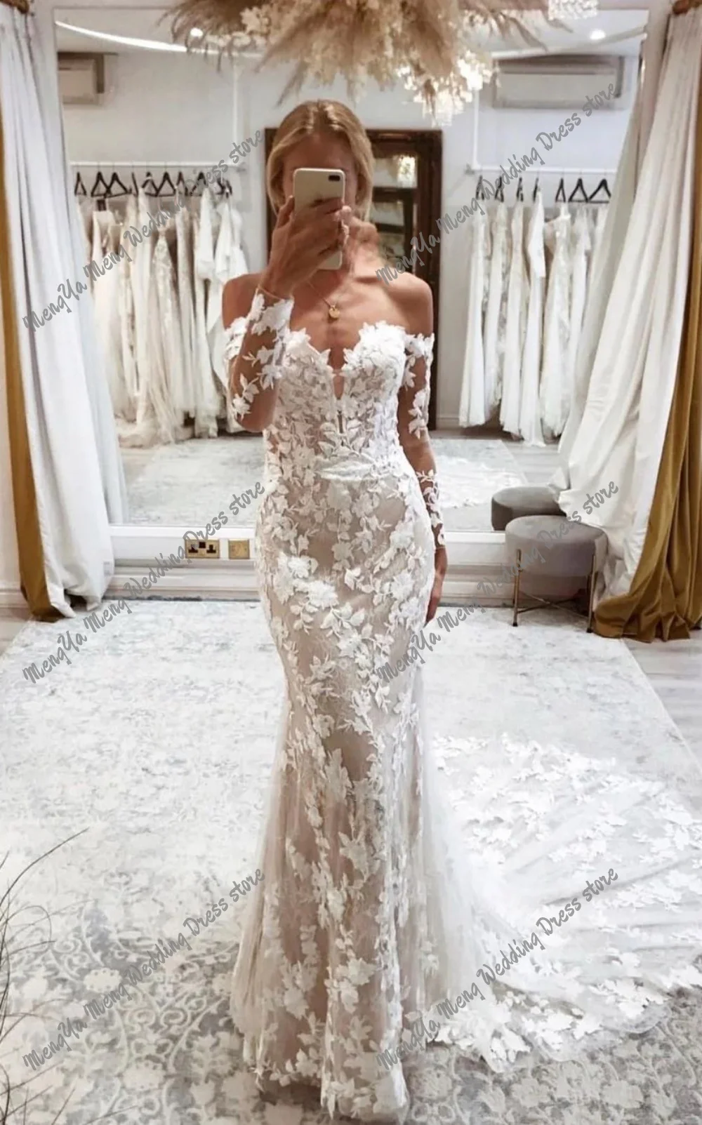 Vinatage Lace Applique Mermaid Wedding Dresses for Brides Off the Shoulder Tulle Boho Bridal Gowns for Wedding Customized 2025
Vinatage Lace Applique Mermaid Wedding Dresses for Brides Off the Shoulder Tulle Boho Bridal Gowns for Wedding Customized 2025