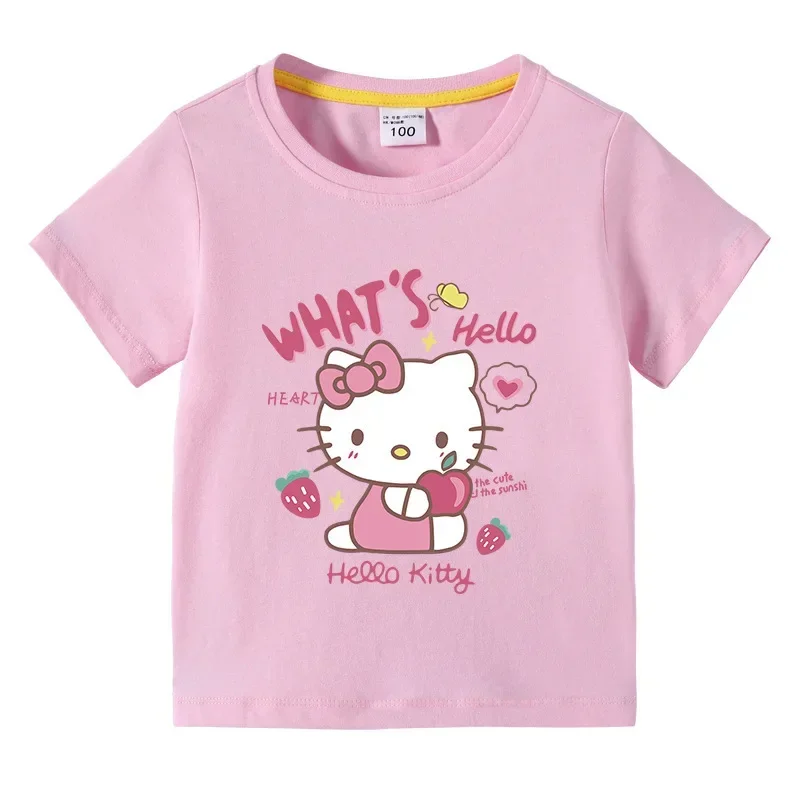 Футболка для маленькой девочки из аниме Hello Kitty Sanrio, повседневная легкая эластичная дышащая футболка, детская одежда для улицы для девочек
Футболка для маленькой девочки из аниме Hello Kitty Sanrio, повседневная легкая эластичная дышащая футболка, детская одежда для улицы для девочек