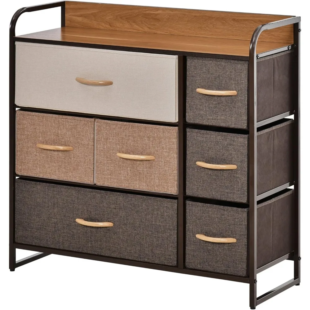 7 Drawer Dresser, Fabric Drawers, 3 Tier Storage Organizer for Bedroom Entryway, Tower Unit with Steel e Wooden Top, Maple Wood
7 Drawer Dresser, Fabric Drawers, 3 Tier Storage Organizer for Bedroom Entryway, Tower Unit with Steel e Wooden Top, Maple Wood