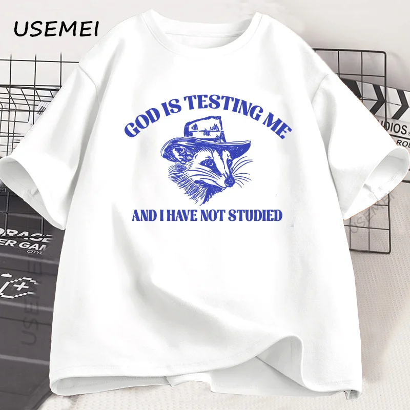 God Is Testing Me Funny Possum T Shirt Raccoon Meme T-Shirt Trash Panda Graphic Tshirts Harajuku Casual Cotton Short Sleeve Tee
God Is Testing Me Funny Possum T Shirt Raccoon Meme T-Shirt Trash Panda Graphic Tshirts Harajuku Casual Cotton Short Sleeve Tee