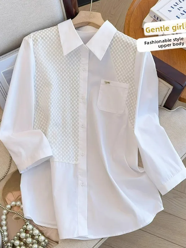 Women's Ne ort Sve irt Patchwork Texture Spring New Sle White Versatile Ele Top Korean Loose Fit Commute ...
Women's Ne ort Sve irt Patchwork Texture Spring New Sle White Versatile Ele Top Korean Loose Fit Commute ...