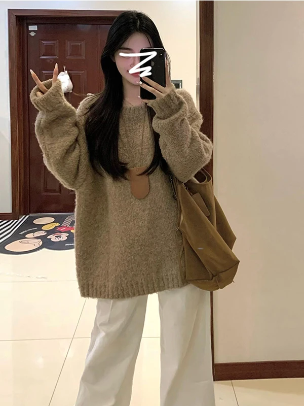 American Style Retro round Neck Sweater Women's Soft Cozy Lazy Style Knitted Top for Autumn New Arrival Sweet And Warm
American Style Retro round Neck Sweater Women's Soft Cozy Lazy Style Knitted Top for Autumn New Arrival Sweet And Warm