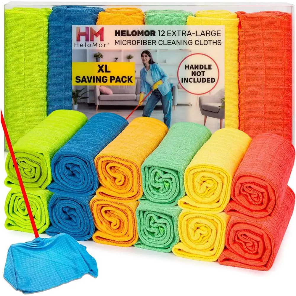 12 XL Microfiber Cleaning Cloths, 30x18 Floor Towels, Squeegee Mop, Reusable Rags for Home, Kitchen, Car & Windows, Super Absorb
12 XL Microfiber Cleaning Cloths, 30x18 Floor Towels, Squeegee Mop, Reusable Rags for Home, Kitchen, Car & Windows, Super Absorb