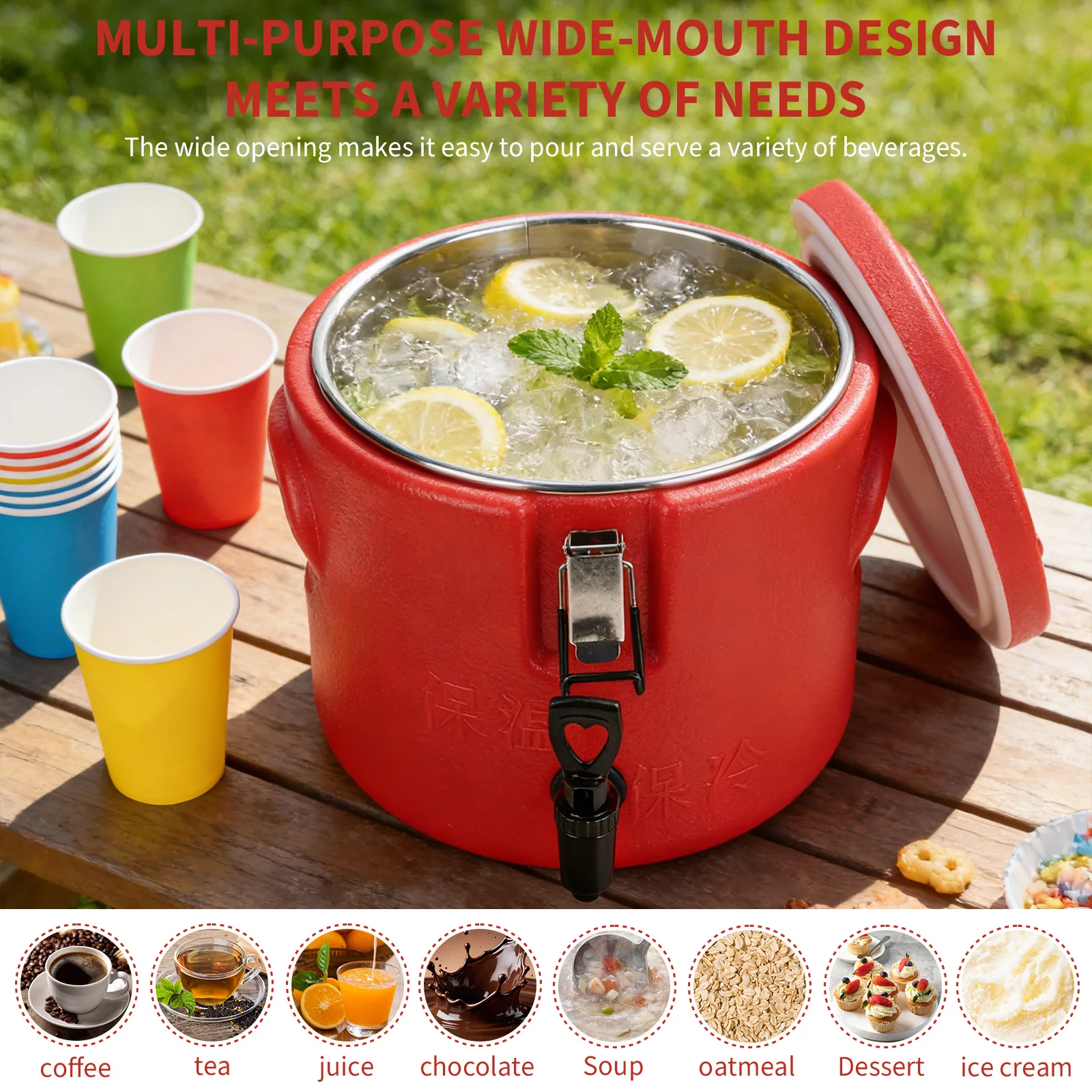 Portable Water Cooler Jug Included Lid Insulated Hot and Cold Beverage Dispenser with Spigot 15L for Hot Tea & Coffee Cold Milk
Portable Water Cooler Jug Included Lid Insulated Hot and Cold Beverage Dispenser with Spigot 15L for Hot Tea & Coffee Cold Milk