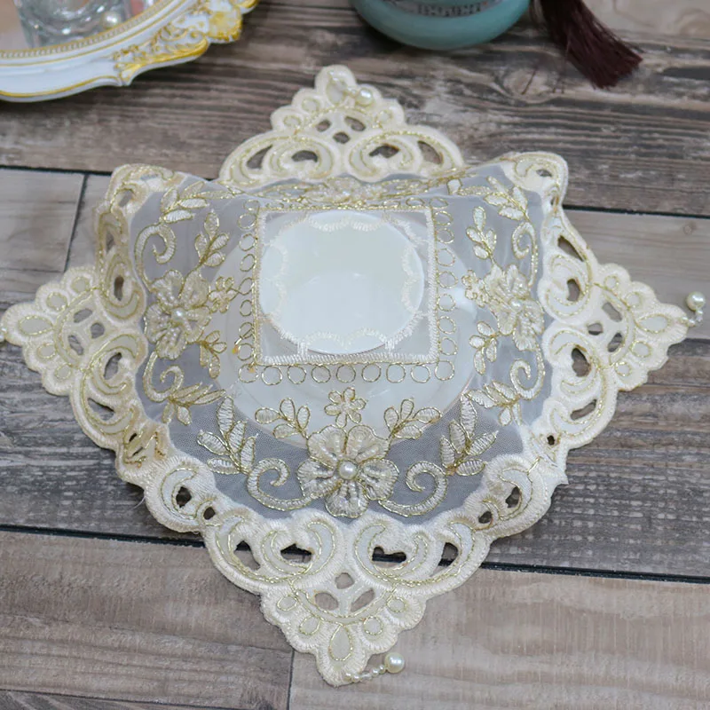 Luxury mesh beads flowers embroidery table place mat cloth Wedding Christmas placemat kitchen Table decoration and accessories
Luxury mesh beads flowers embroidery table place mat cloth Wedding Christmas placemat kitchen Table decoration and accessories