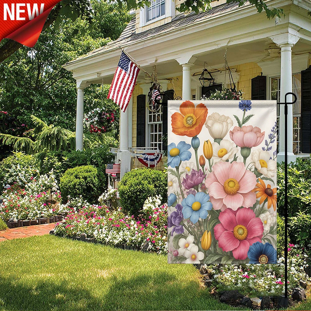 1PC, Vibrant Mixed Floral Garden Flag Colorful Blooming Flowers Outdoor Decorative Yard Flag
1PC, Vibrant Mixed Floral Garden Flag Colorful Blooming Flowers Outdoor Decorative Yard Flag
